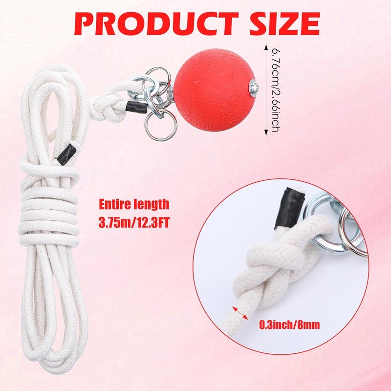 Tobeelec Rope Dart Meteor Hammer Rubber Weight Throw Exercise Ball with Rope Soft Martial Arts Chinese Traditional Kung Fu Soft Fitness Equipment - Image 2
